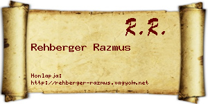 Rehberger Razmus névjegykártya